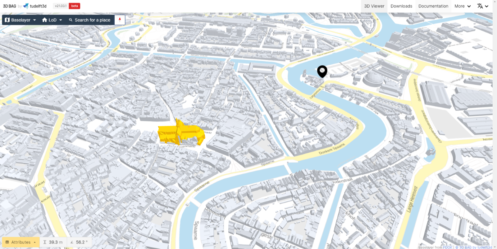 vue cartographique d'une zone de projet dans le centre de la ville néerlandaise de Haarlem